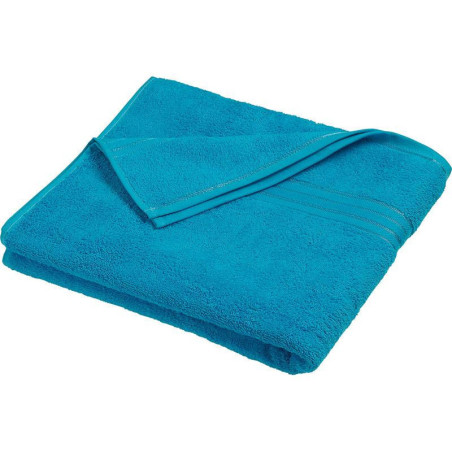 Serviette de bain personnalisée en broderie turquoise