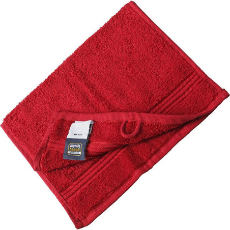 Serviette de bain personnalisée en broderie rouge indien