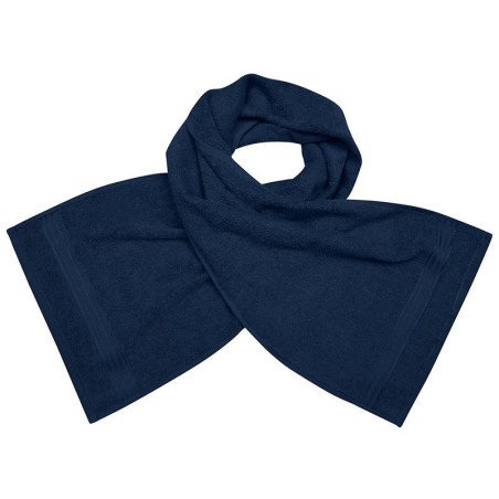 Serviette de sport personnalisée en broderie marine foncé