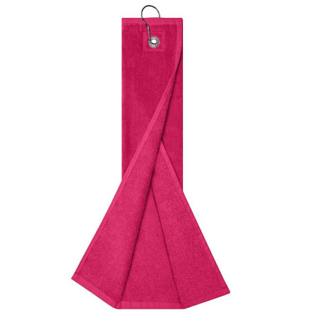 Serviette golf personnalisée en broderie fuchsia