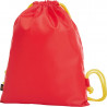 Mini sac baluchon personnalisé en flocage rouge jaune