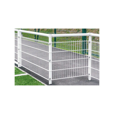 MAIN-COURANTE AVEC LISSE ALUMINIUM ET POTEAUX ACIER ET FIXATION DB-STOP - LE ML