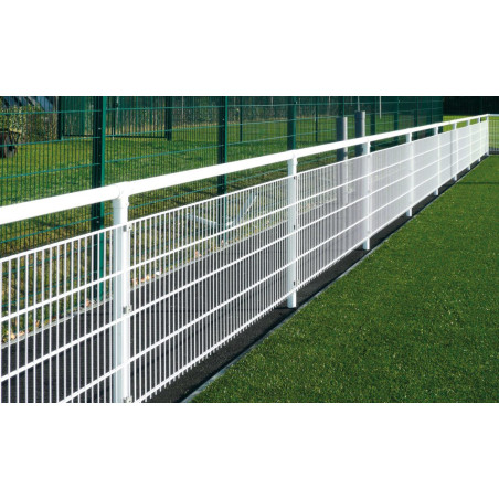 MAIN-COURANTE AVEC LISSE ALUMINIUM ET POTEAUX ACIER ET FIXATION DB-STOP - LE ML