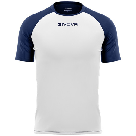 Maillot de football Capo interlock Givova blanc/bleu marine