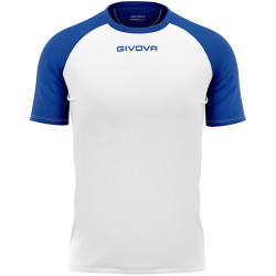 Maillot de football Capo interlock Givova blanc/bleu roi