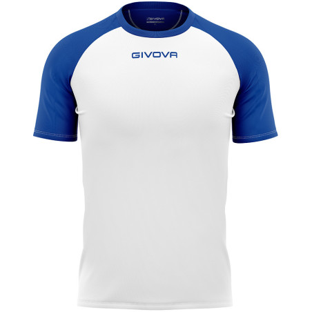 Maillot de football Capo interlock Givova blanc/bleu roi