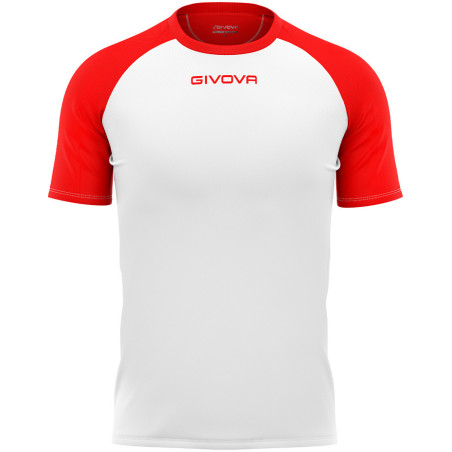 Maillot de football Capo interlock Givova blanc/rouge