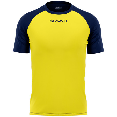 Maillot de football Capo interlock Givova jaune/marine