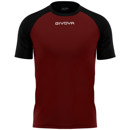 Maillot de football Capo interlock Givova bordeaux/noir