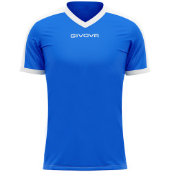 Maillot de football Revolution interlock Givova bleu roi/blanc