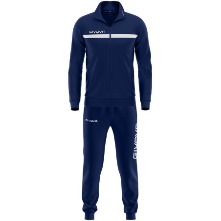 Ensemble de survêtement Givova Polarfleece marine blanc