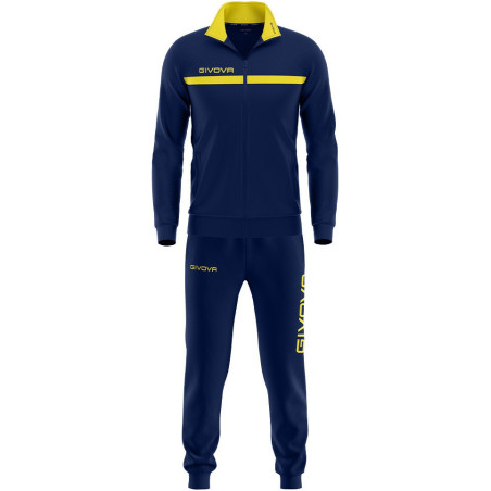 Ensemble de survêtement Givova Polarfleece marine jaune