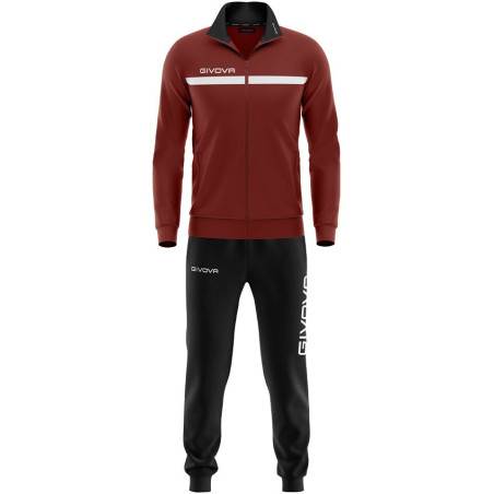 Ensemble de survêtement Givova Polarfleece bordeaux noir