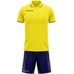 Kit Maillot et Short Givova Street jaune/marine