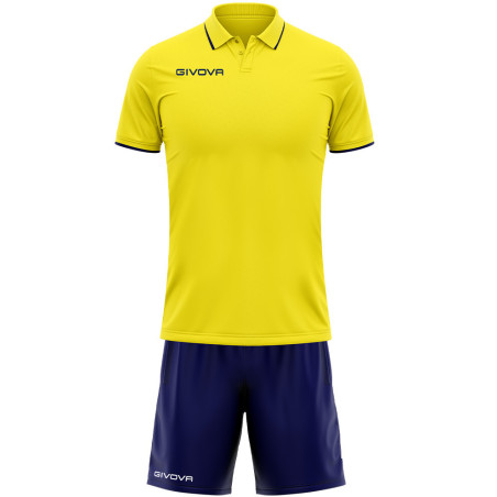 Kit Maillot et Short Givova Street jaune/marine
