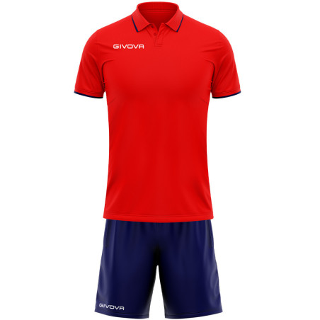 Kit Maillot et Short Givova Street rouge/marine