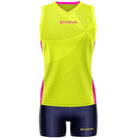 Kit de volley Givova Elica jaune fluo fuchsia