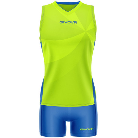 Kit de volley Givova Elica vert fluo bleu roi