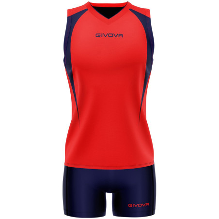 Kit de volley Givova Spike rouge marine