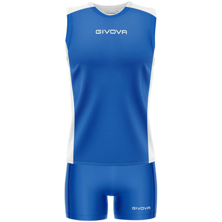 Kit de volley Givova Piper bleu roi blanc
