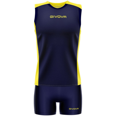 Kit de volley Givova Piper marine jaune fluo