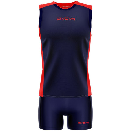 Kit de volley Givova Piper marine rouge