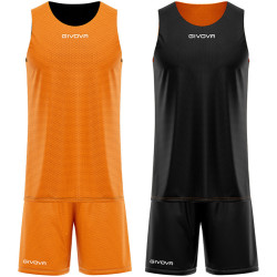 Kit de basket reversible Givova Double orange/noir