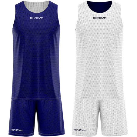 Kit de basket reversible Givova Double marine/blanc