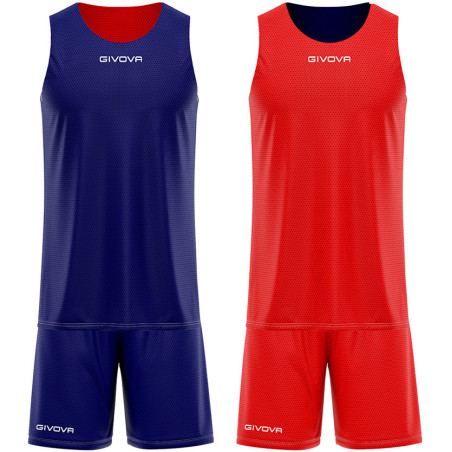 Kit de basket reversible Givova Double marine/rouge