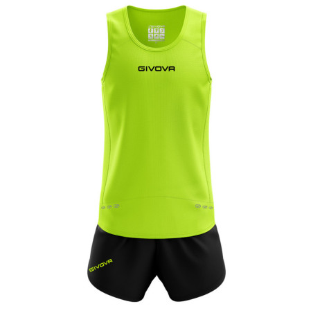 Kit de running Givova New York jaune fluo/noir