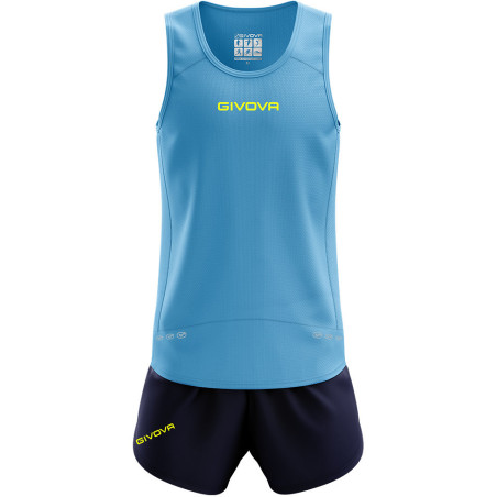 Kit de running Givova New York turquoise/bleu