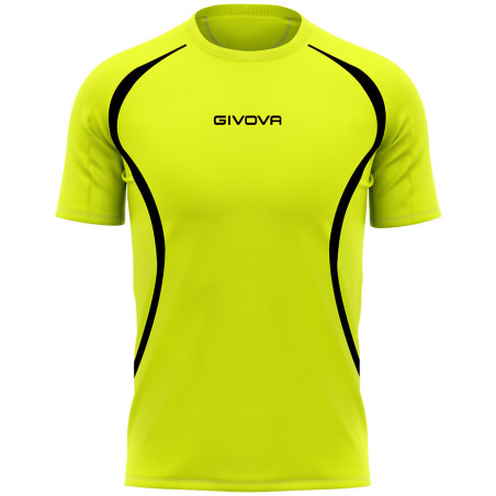 Maillot de running Givova jaune fluo/noir