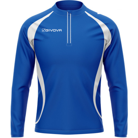 Maillot de running manches longues Givova bleu roi/blanc