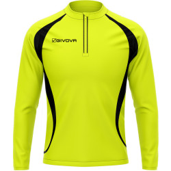 Maillot de running manches longues Givova jaune fluo/noir