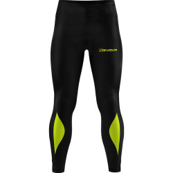 Pantalon de running Givova noir/jaune fluo