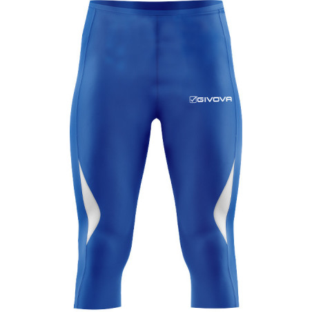 Pantacourt de running Givova bleu roi/blanc