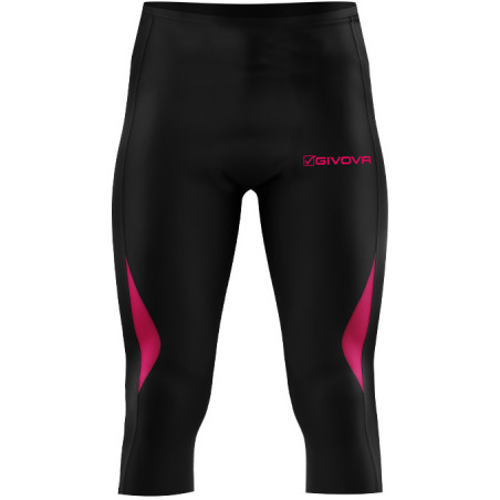 Pantacourt de running Givova noir/fuschia