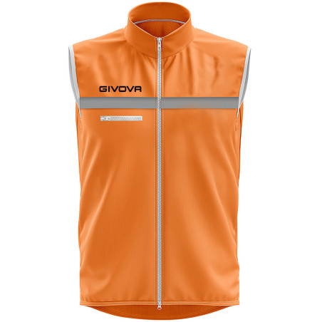 Veste sans manches de running Givova orange fluo