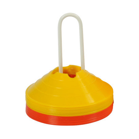 Kit 20 disques de délimitation avec encoche jaune/rouge