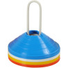 Kit 40 disques de délimitation avec encoche jaune/rouge/blanc/bleu