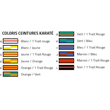Ceinture de karaté coloris