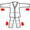 Kimono de karaté enfant évolutif schéma