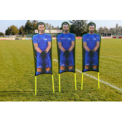 Lot de 3 Mannequins en PVC Flexibles en Polyester Imprimé bleu