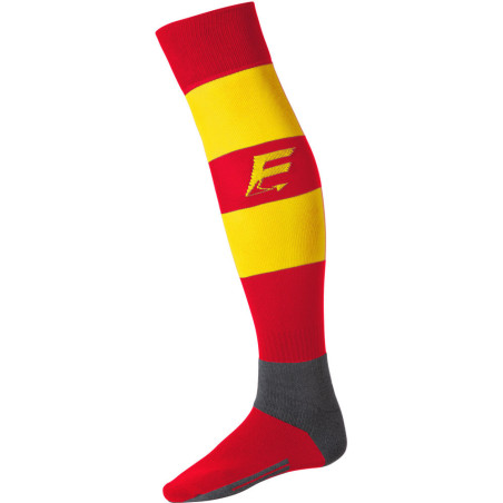 Chaussettes de rugby Force XV Rayées rouge jaune