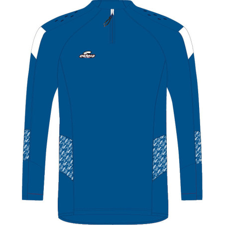Sweat col zippé ELDERA Elite bleu roi blanc