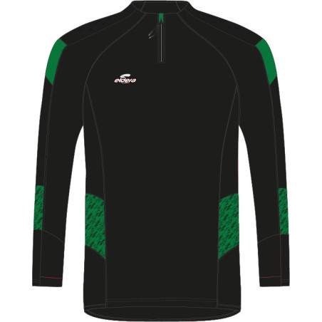 Sweat col zippé ELDERA Elite noir vert