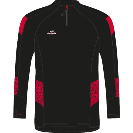 Sweat col zippé ELDERA Elite noir rouge