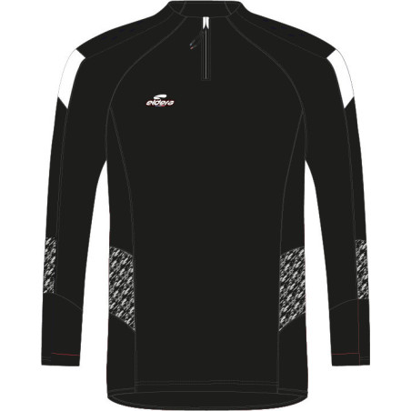 Sweat col zippé ELDERA Elite noir blanc