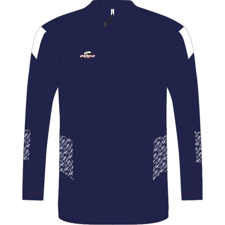 Sweat col zippé ELDERA Elite marine blanc
