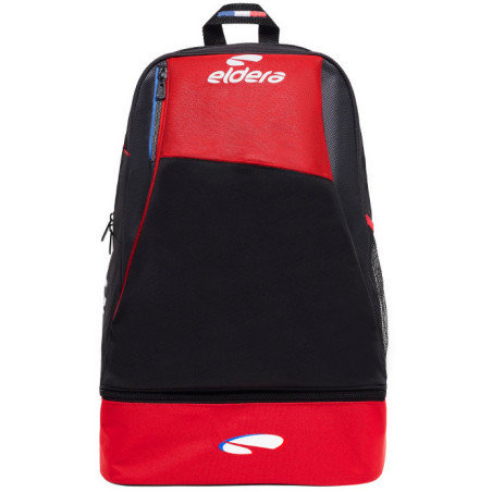 Sac à dos ELDERA Box V3 avec fond rouge noir